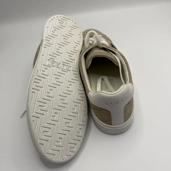 NWT Gucci Beige Ace Sneakers with Red and Green Accents size 39 fit 8.5-9US - Picture 8 of 9